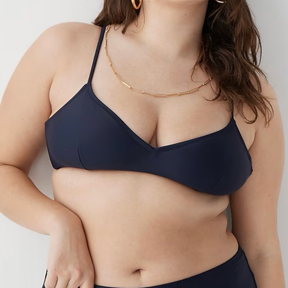 J. Crew | French Cross-Back Bikini Top, Navy Blue Color, Size XL - EUC - Picture 2 of 9